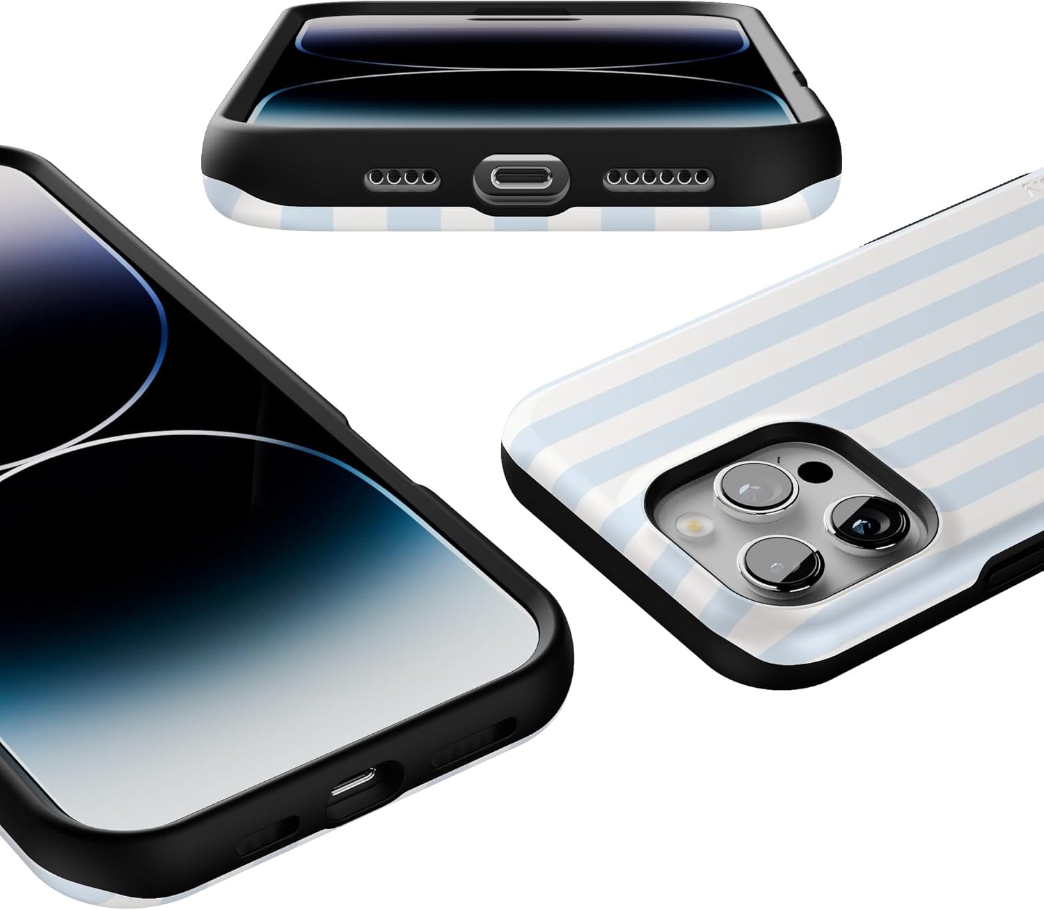 Casely iPhone 16 Pro Max Case | Blue Stripes | Sunday Best | Bold Protective Design | Compatible with MagSafe - Image 3