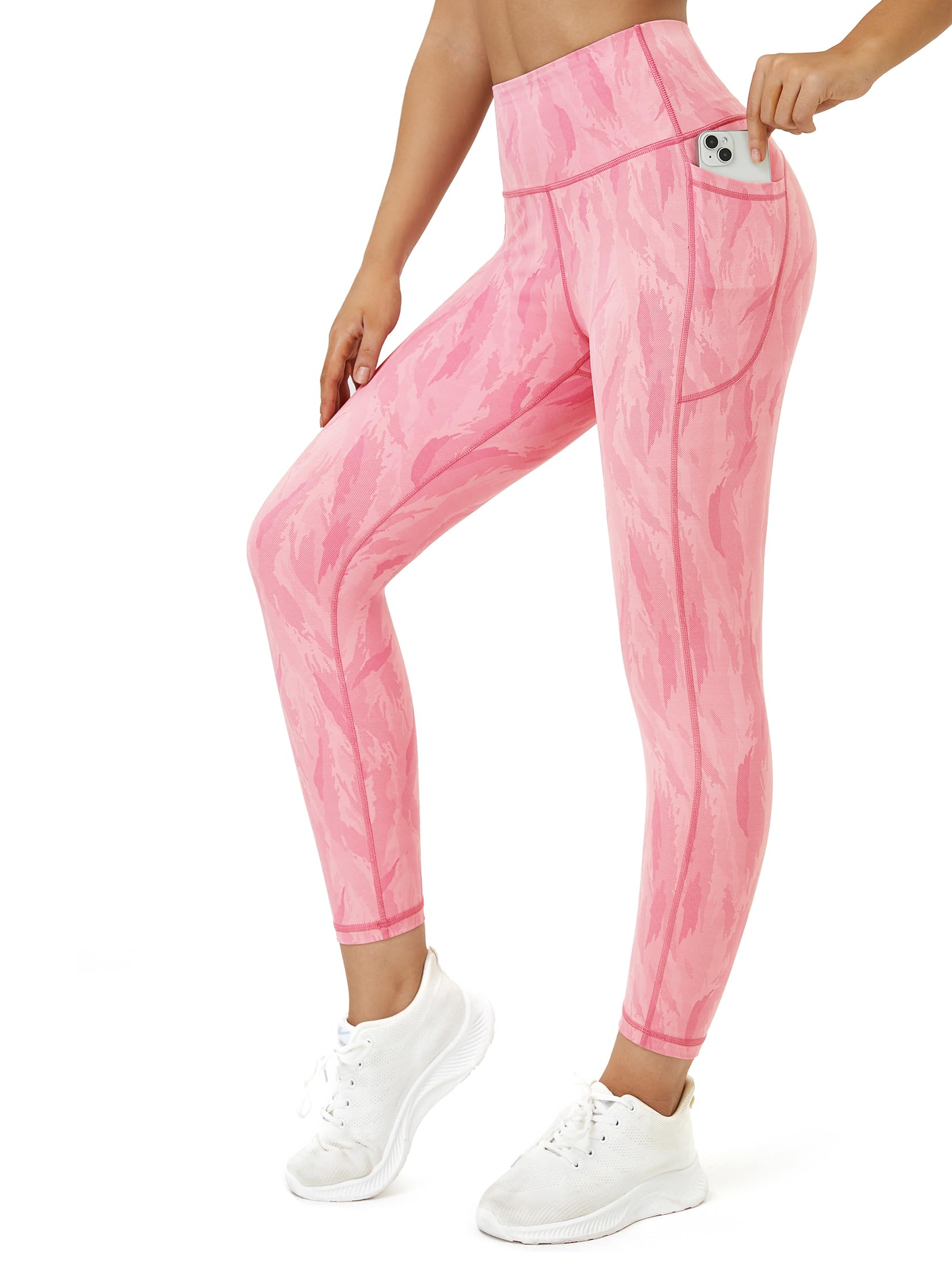 Flatik Leggings Damen mit Taschen，Damen Blickdicht Sporthose Damen Fitnesshose Sporthose Training Laufende Leggings