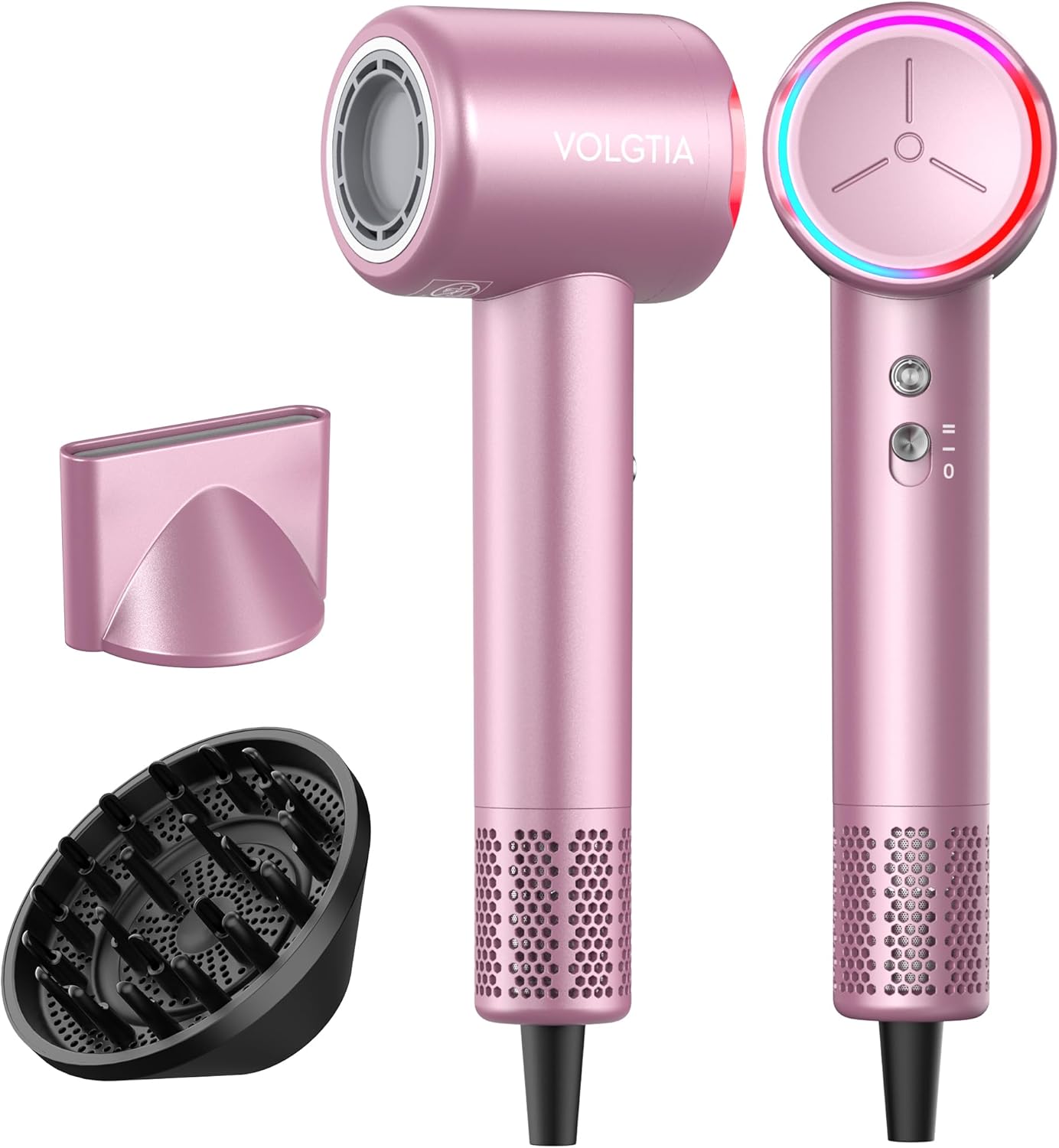 Hair Dryer Blow Dryer with Diffuser for Curly Hair, 110000 RPM Professional High Speed Ionic Hairdryer for Frizz Control, Ultra-Fast Drying, 6.5 ft ALCI Cord, Low Noise, Magnetic Attachments