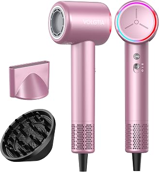 Hair Dryer Blow Dryer with Diffuser for Curly Hair, 110000 RPM Professional High Speed Ionic Hairdryer for Frizz Control, Ultra-Fast Drying, 6.5 ft ALCI Cord, Low Noise, Magnetic Attachments