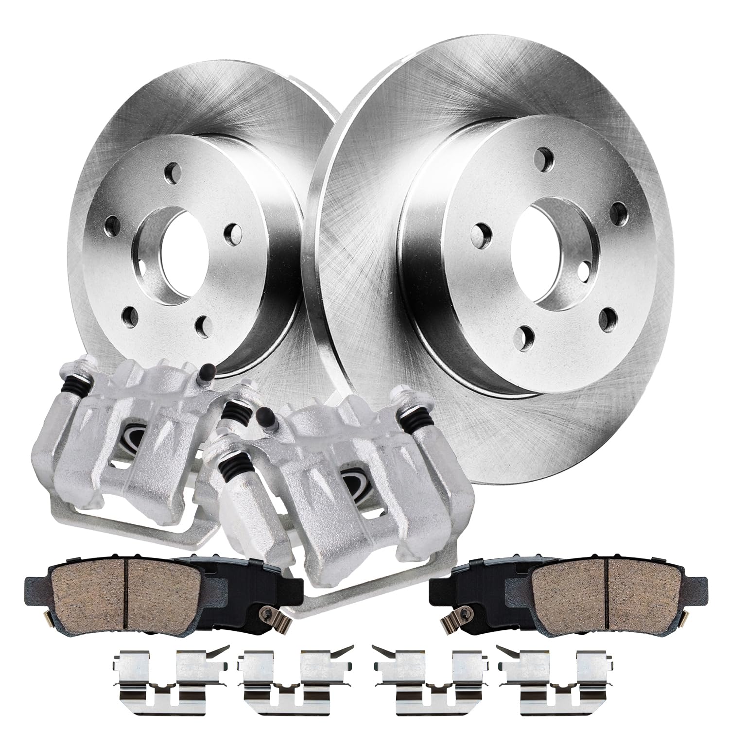 Detroit Axle - Rear Brake Rotors Pads Calipers Kit 2005-2010 Honda Odyssey
