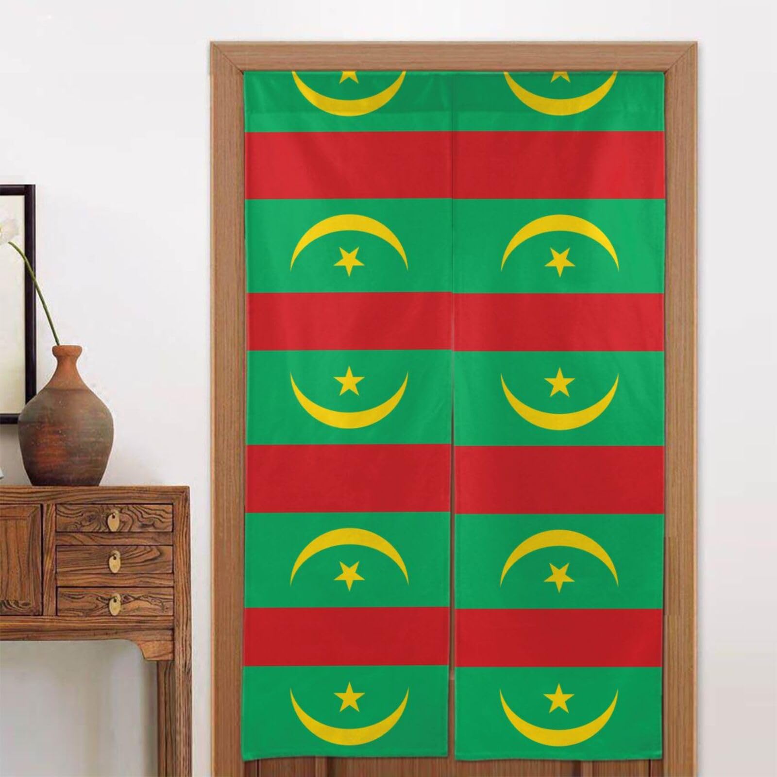CNTDBU Flag of Mauritania Door Curtain 34x56 Inch-Room Divider Panel for Privacy, Entryway Screen for Kitchen Bedroom