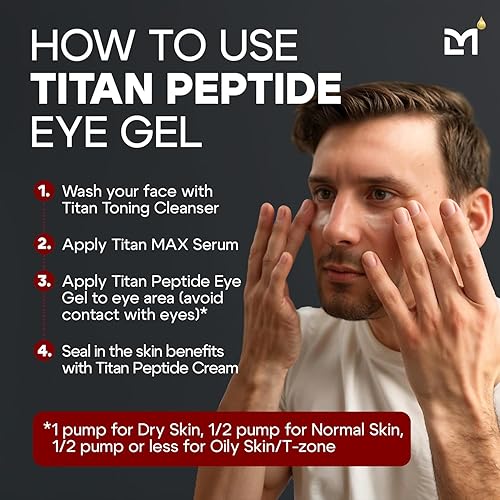 Miniatura 2 de Titan Peptide Gel refrescante para ojos  Crema de ojos para hombre  Bolsas antienvejecimiento y círculo oscuro  Tratamiento de bolsas para ojos para