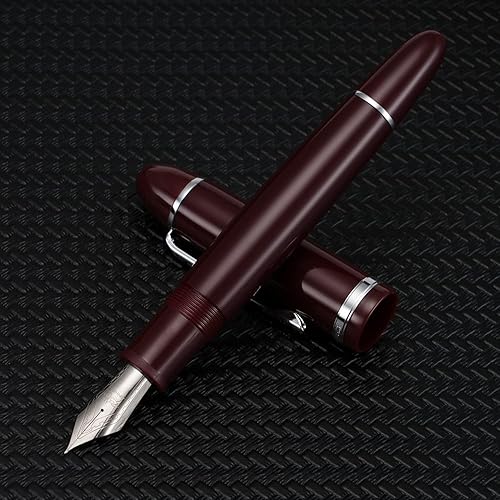 Miniatura 7 de Jinhao X159 - Pluma estilográfica #8 de punta media, color rojo vino con clip plateado, acrílico de gran tamaño