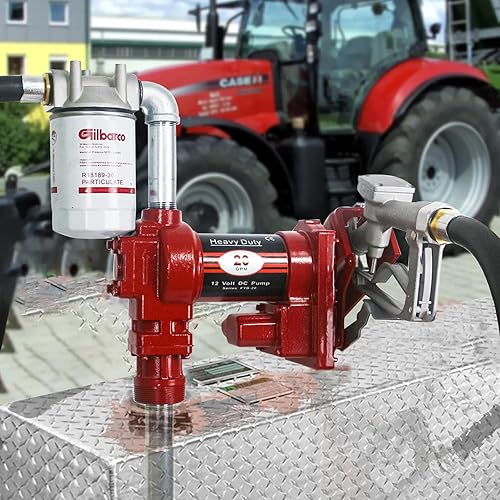 Miniatura 5 de Bomba de transferencia de combustible de 12 V con boquilla manual, bomba de transferencia diésel de CC de alto flujo de 20 GPM, bomba de