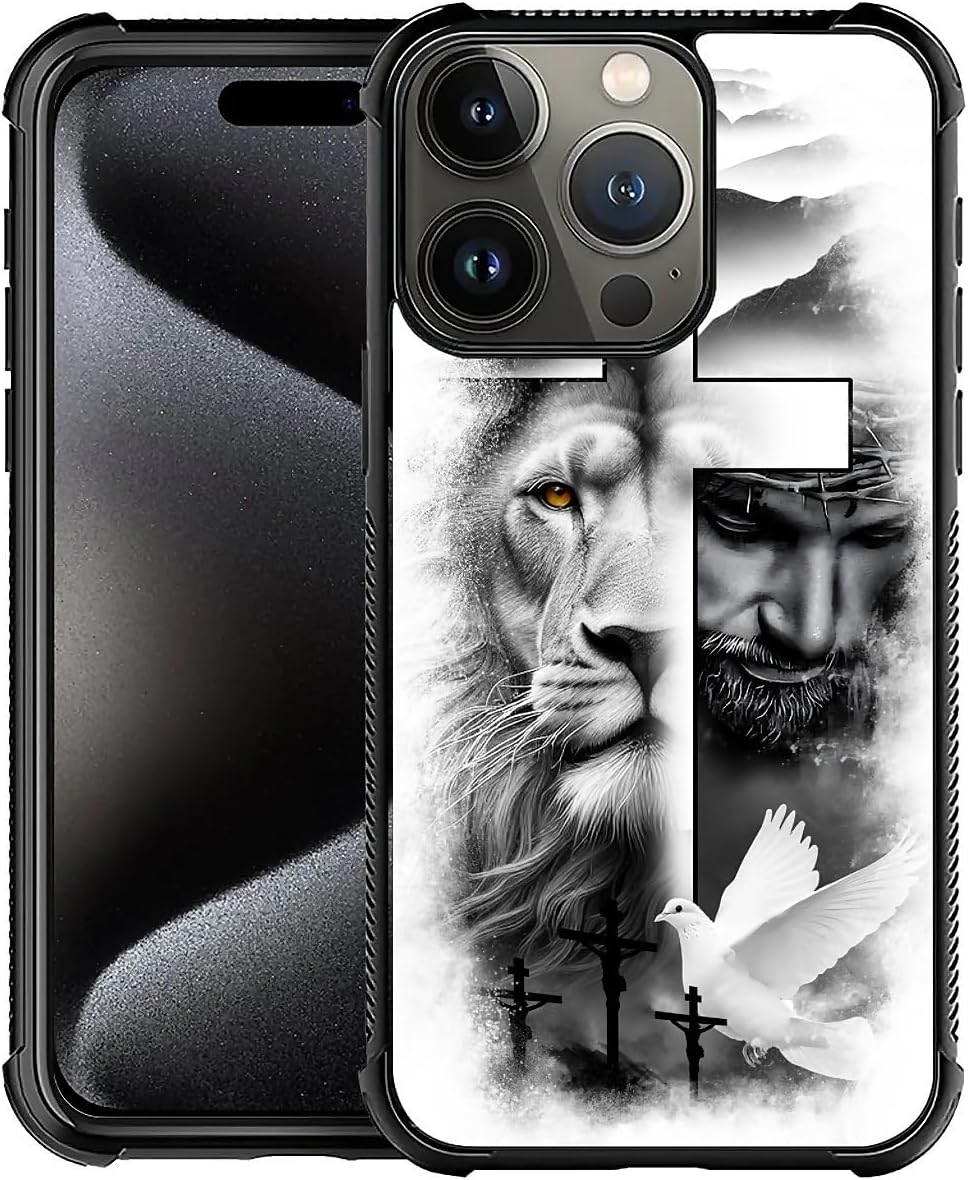FKBRCL4U Case for iPhone 16 Pro Max Case, Lion Cross Jesus