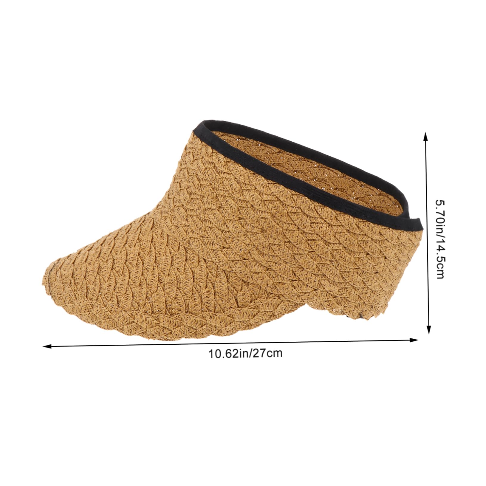 CALLARON leerer Zylinder für Schirmmütze groß Kappe Sonnenhut faltbar Männer strandloege gartenhüte Strohhut Visor Cap sonnenschutzmütze Stroh geflochtener Hut Sonnenschutzhut Khaki