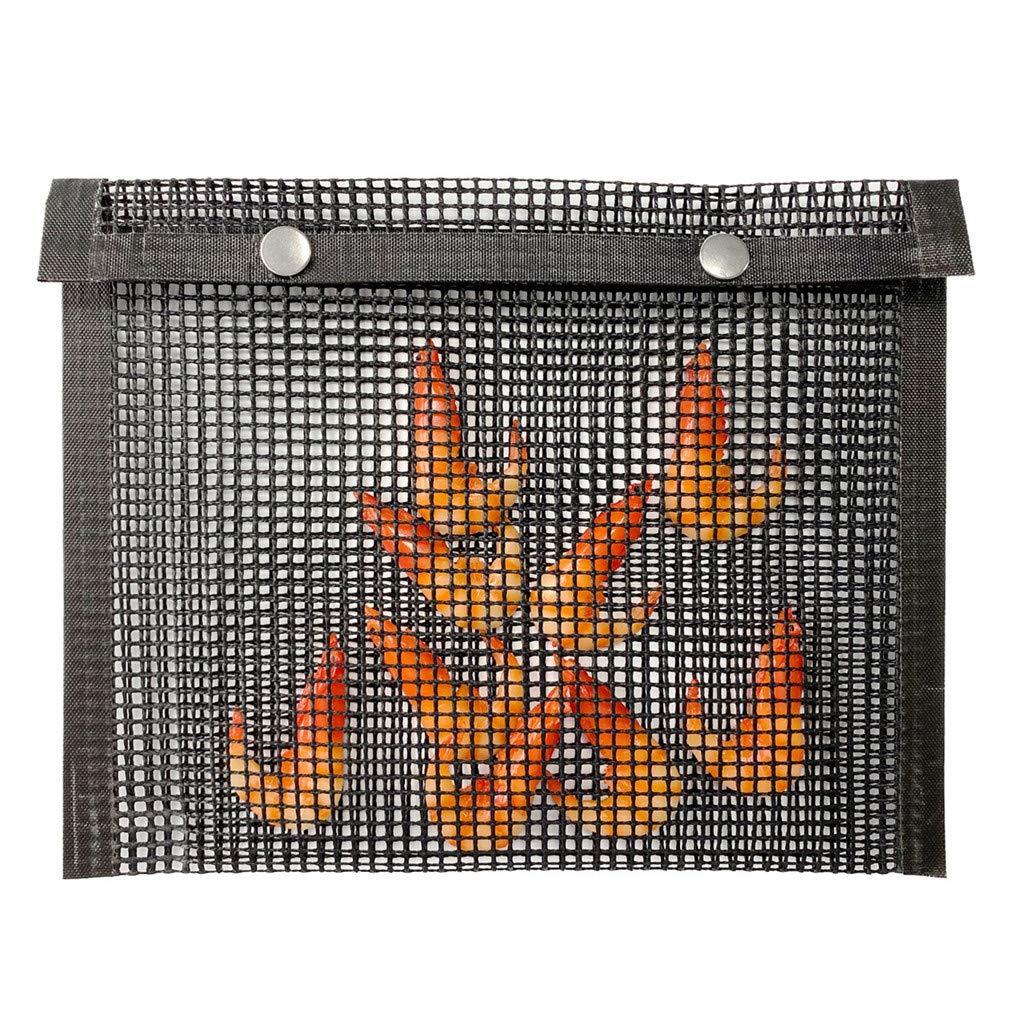 Ulalaza Non-Stick BBQ Grill Mesh Bag High Temperature Resistance Reusable and Easy to Clean Fish Grilling Pouch