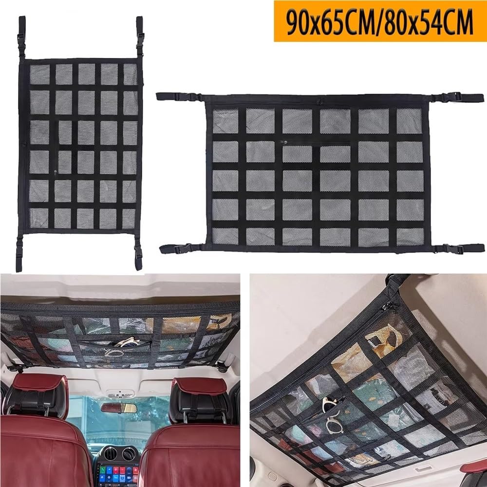 Rete Portaoggetti Tetto Auto per Sospensione Bagagli di Grande capacità Rete Portaoggetti Tasca Organizer(1SET 90x65CM)