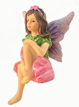 Emma The Sitting Garden Fairy - an Outdoor/Indoor Miniature Fairy Statue for Your Fairy Garden - Fairy Garden