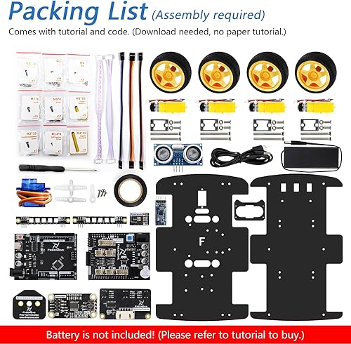 Vista 12 de Freenove Kit de coche 4WD con control remoto (compatible con Arduino IDE), seguimiento de línea, evitación de obstáculos, aplicación de control Con