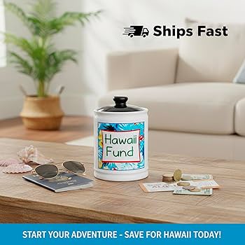 Amazon.com: Cottage Creek Jars | Hawaii Fund Travel Bank - Ceramic
