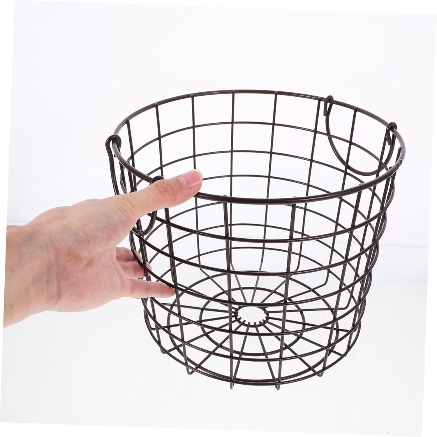 Portable Iron Laundry Basket with Double Side Handles Medium Coffee Colored Storage Hamper for Home Dorm Bedroom Organization and Dirty Clothes Separation