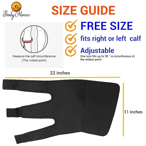 Miniatura 5 de BodyMoves Soporte para pantorrillas, paquete de gel caliente y frío para espinilleras musculares desgarradas, soporte para piernas para férulas