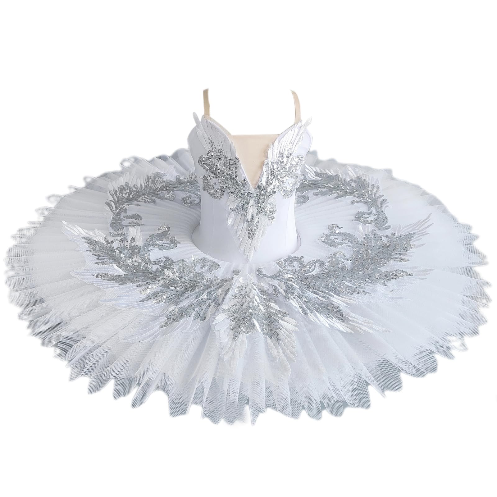 Robe tutu de danse de ballet à paillettes rose pour fille 140 cm