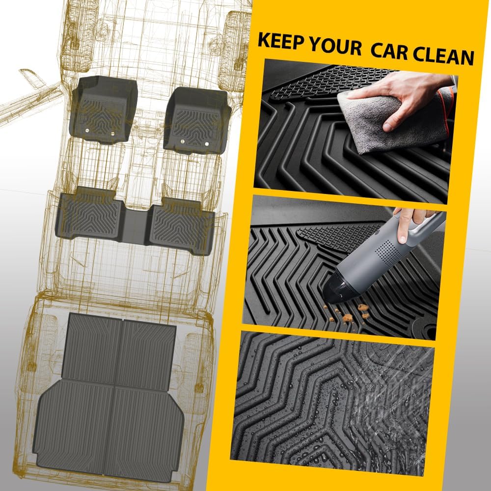 CNNELL TPE Floor Mats Cargo Liners Compatible with Honda CR-V LX EX SE 2012-2016, Not for Touring & EX-L (3PCS) All-Weather Protection alfombras para carro