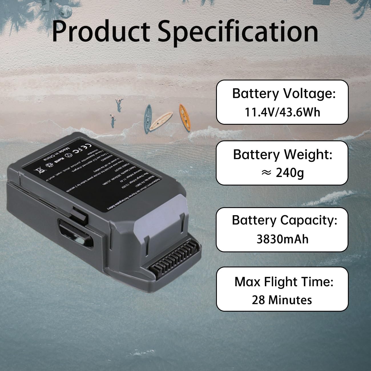 Mavic Pro Battery 2 Pack, 3830mAh 11.4V 31Mins Max Flight Time Intelligent Flight Replacement Battery for DJI Mavic Pro Alpine White Drone - Image 4