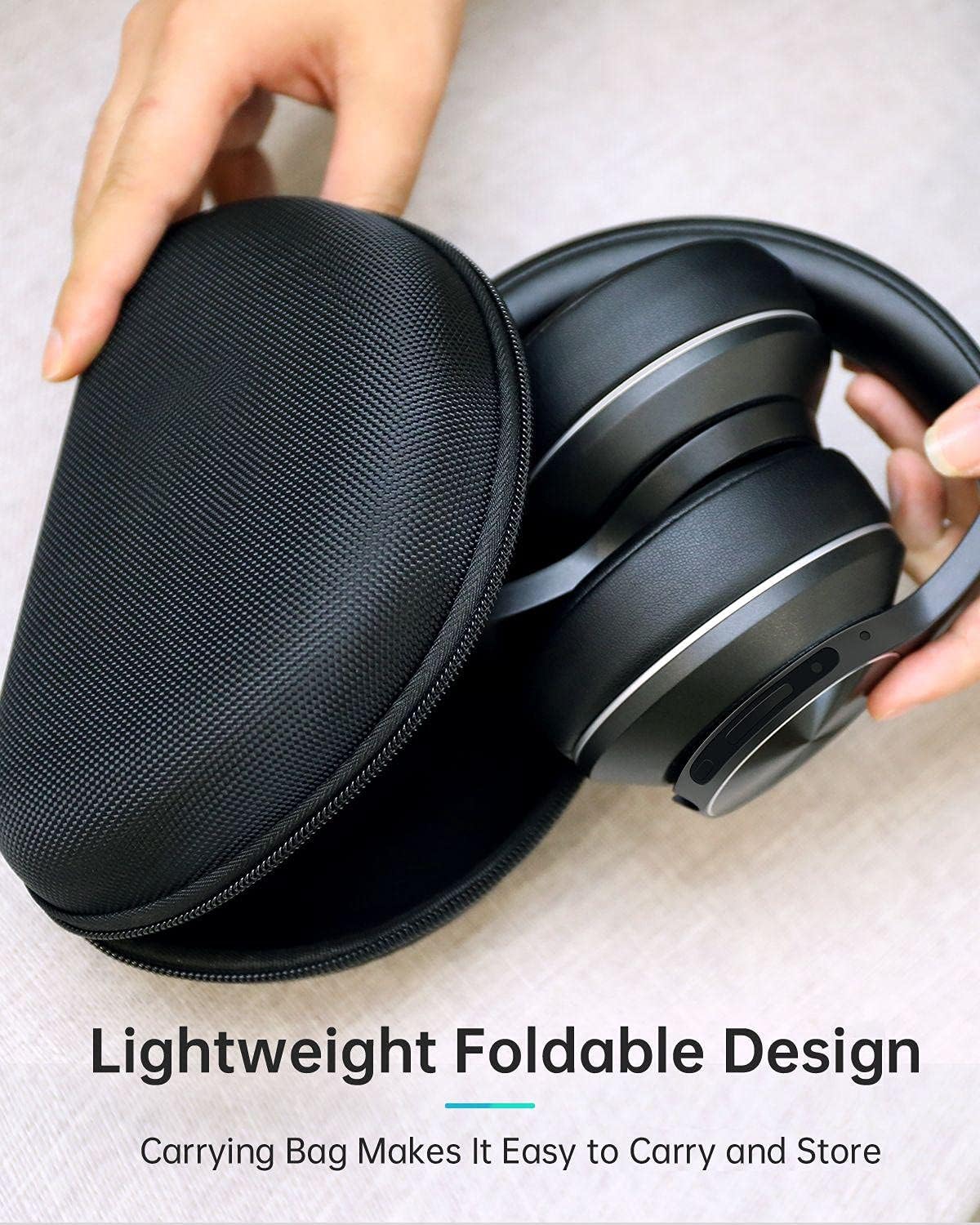 VANKYO C751 headphones folded in carrying case