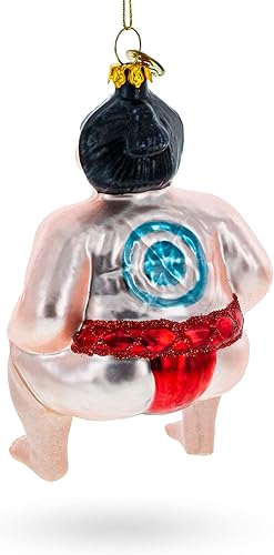Miniatura 6 de BestPysanky Adorno de Navidad de cristal para luchador de Sumo