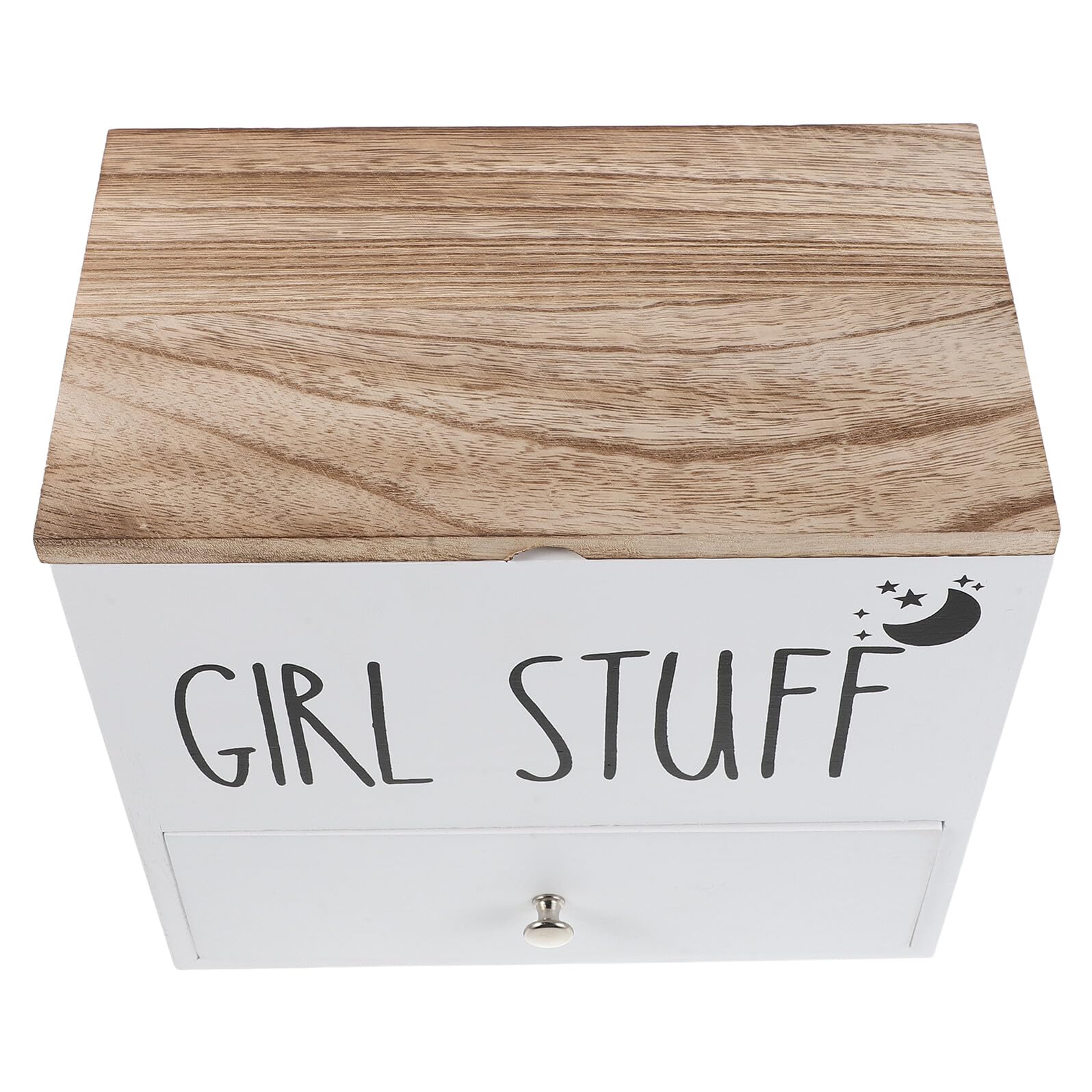 Hohopeti Tampon Organizer Holz mit Luftdichtem Deckel Weiße Aufbewahrungsbox für Damenhygiene Feuchtigkeitsbeständig Kompakt für Badezimmer und Reisen