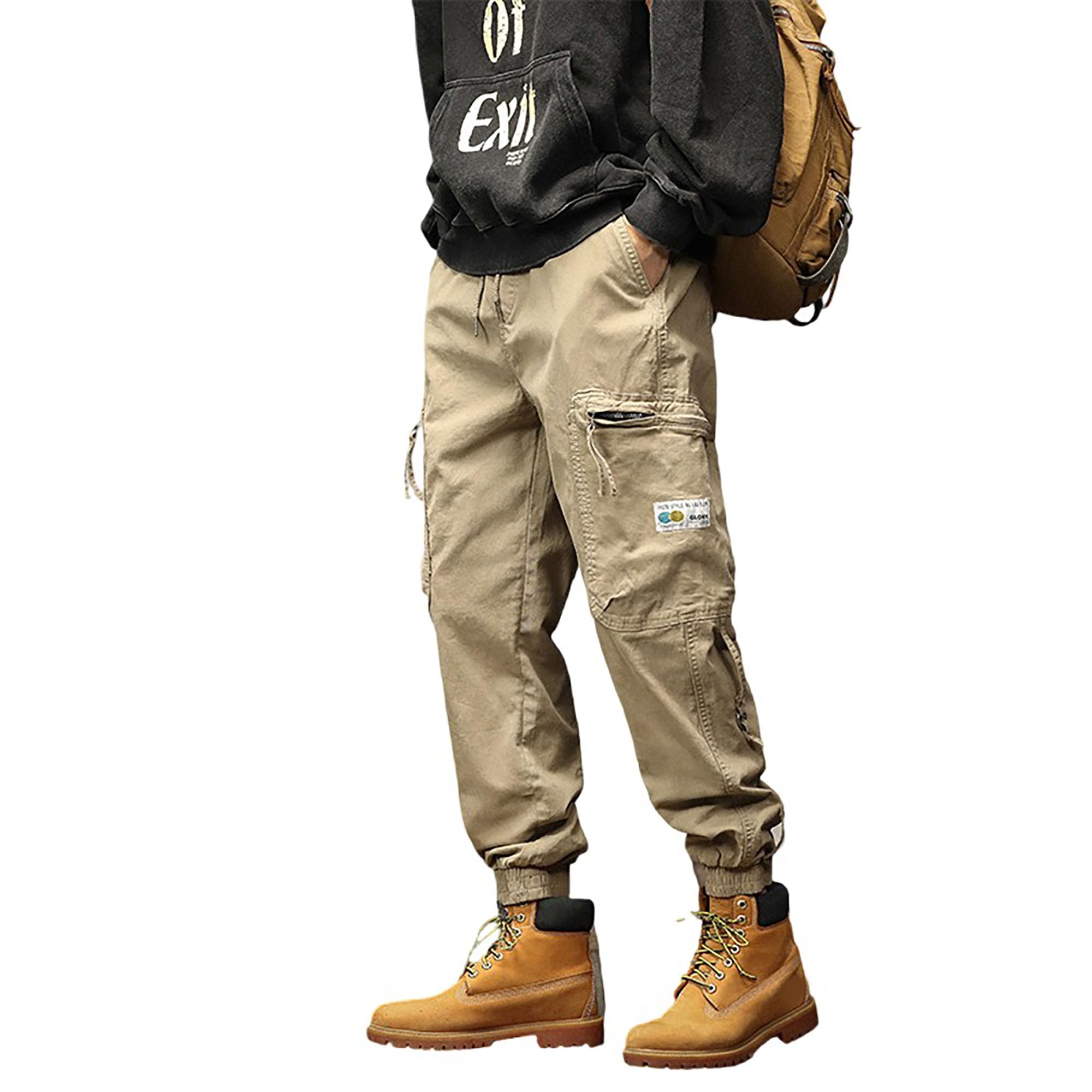 XYXIONGMAO Cargohose für Herren mit mehreren Taschen, japanische High-Street-Hose, Kordelzug, Cargohose für Herren, Hip-Hop-Sweathose