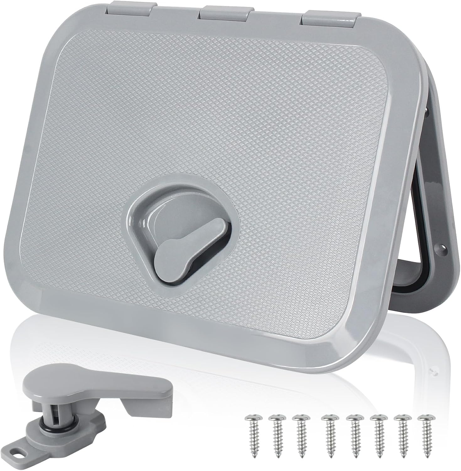 Boat Deck Access Hatch & lid 14.7x10.6in/17.3x12.4in/24x14in/20x18in,Marine Inspection Hatch Access Hatch Rectangle,Inspection Hatch Cover Deck Hatch Deck Plate Hatch for Marine Caravan RV,White/Black