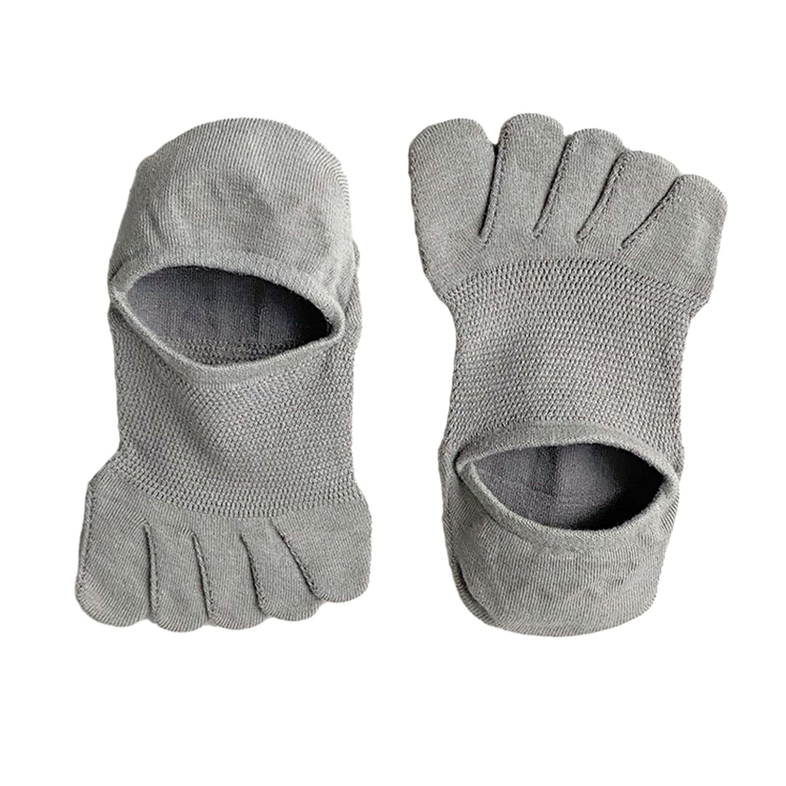 Five Finger Socks Cotton Anti Slip Thin Cotton Socks for Running Sports Gray-image-1