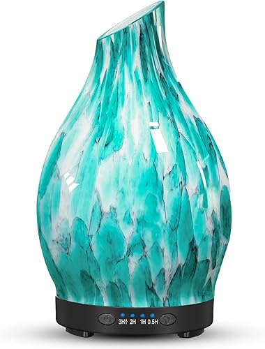 Difusor de aceite esencial, difusor de aromaterapia de vidrio de 4.1 fl oz con apagado automático y 7 luces LED de color, humidificador ultrasónico disponible en Yaxa Colombia