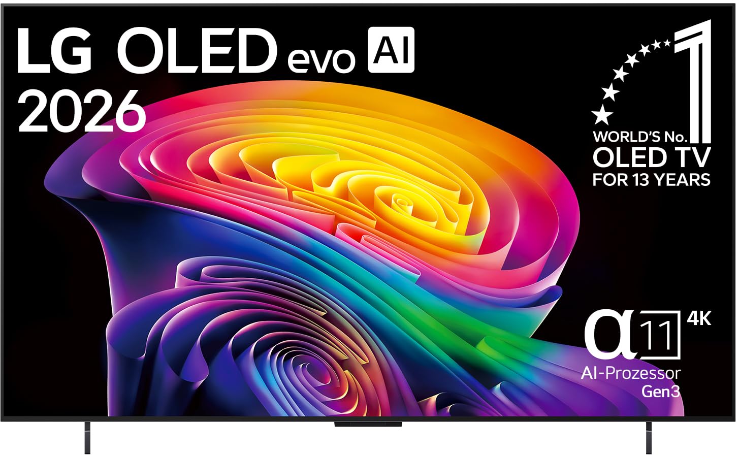 LG OLED42C67LA 42 Zoll 4K OLED evo AI TV (α11 Gen3 4K AI Prozessor, webOS 26, 120Hz (VRR bis zu 165Hz)) [Modelljahr 2026] [Energieklasse G]