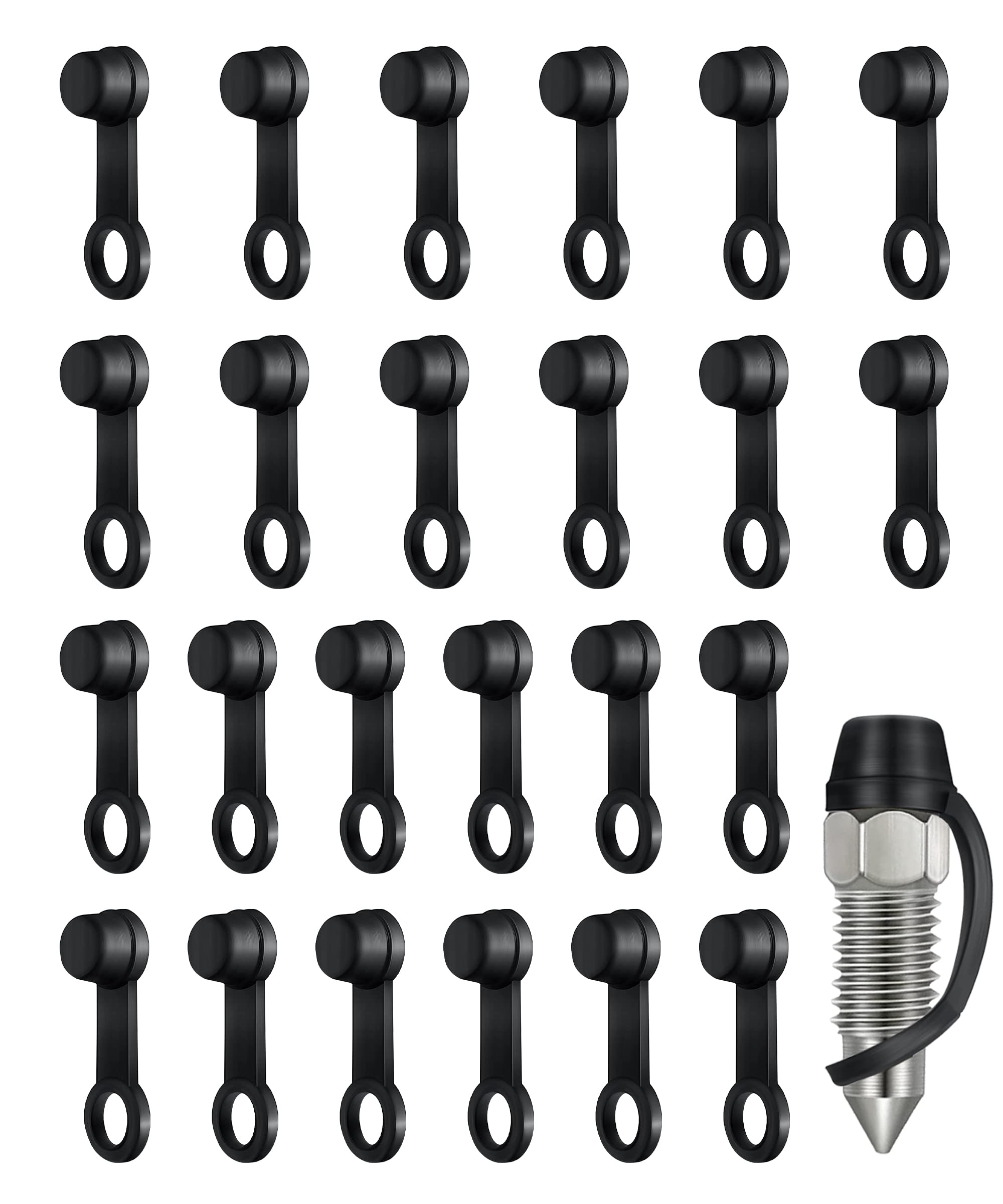 SUJADE YAKEFLY 24PCS Brake Bleeder Cap,Universal Brake Bleeder Screw Caps,Rubber Dust Cover Dust Screw Cap,Brake Bleed Caps Car Zerk Covers,Automotive Accessories Grease Fitting Cap