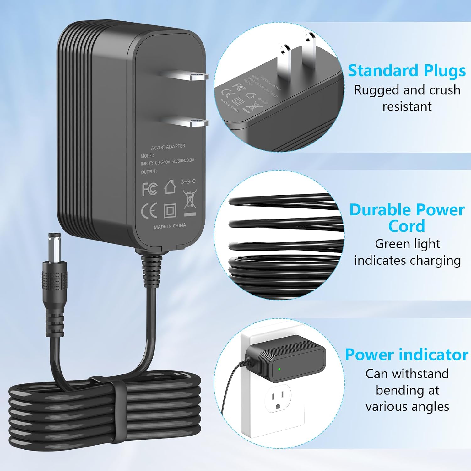 27V Charger for Vacuum Cleaner Compatible with PRETTYCARE W100 W200 W300 W400 20KPa 22.2V 180W Cordless Vacuum Cleaner Power Adapter