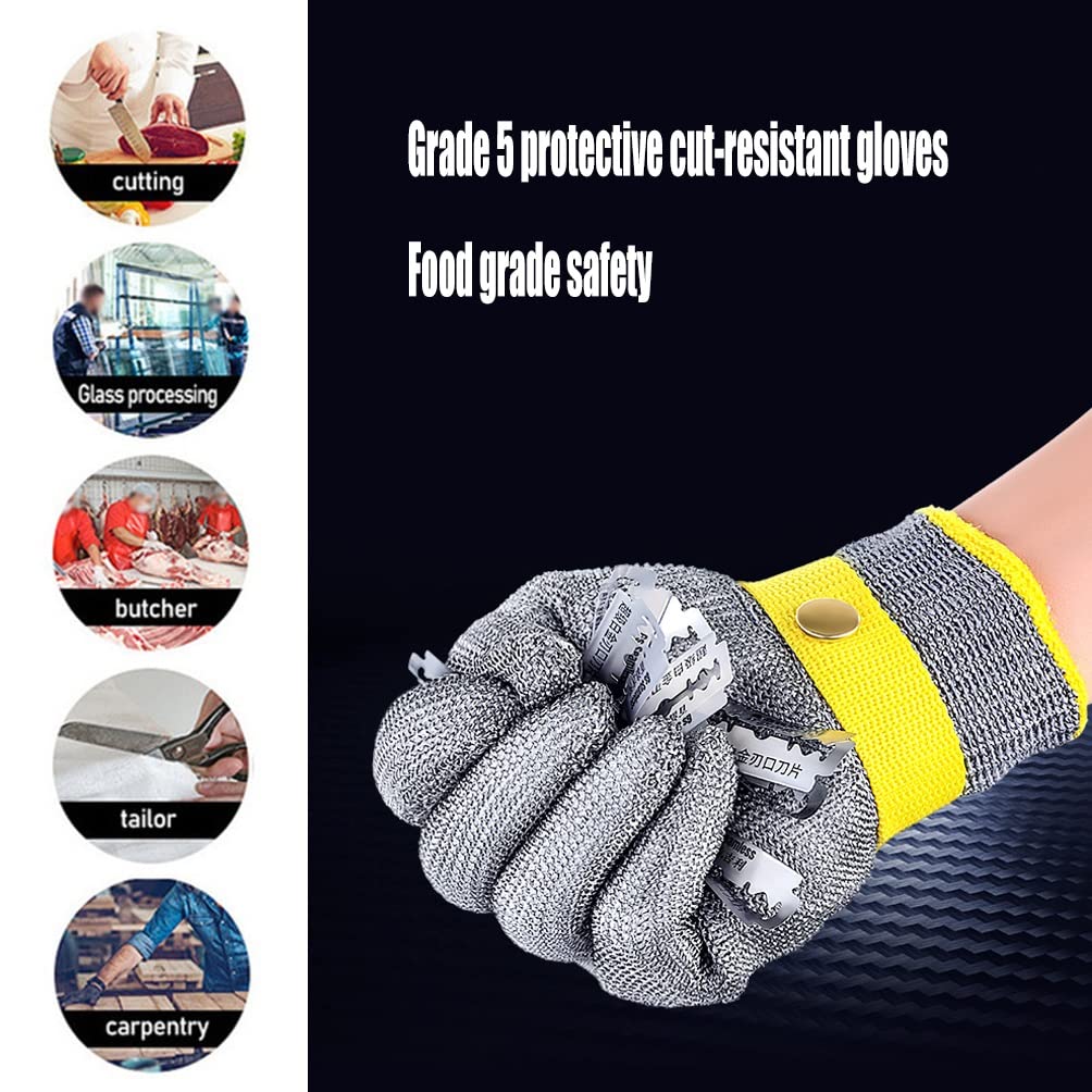 Guantes Anticortes, Guantes Resistentes a Cortes Nivel 5 de protección para carpinteros Trabajo Seguro Común Tanto para Zurdos como para diestros