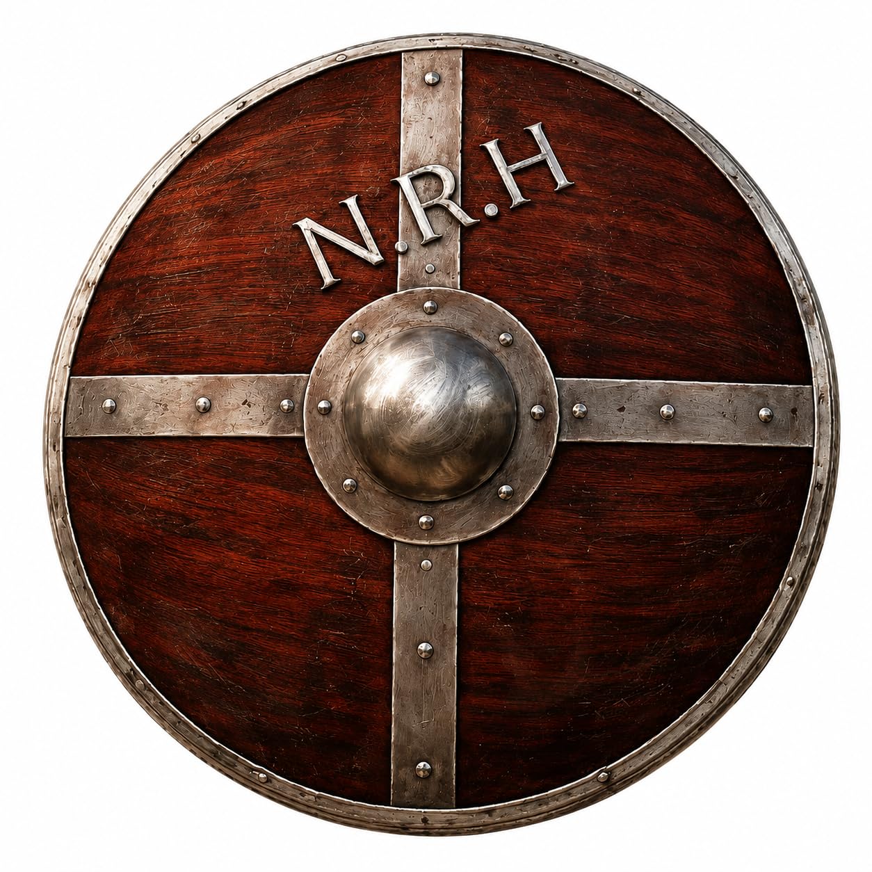 Nautical Replica Hub Medieval Brown Wooden Round Viking Cross Armor Shield 24"