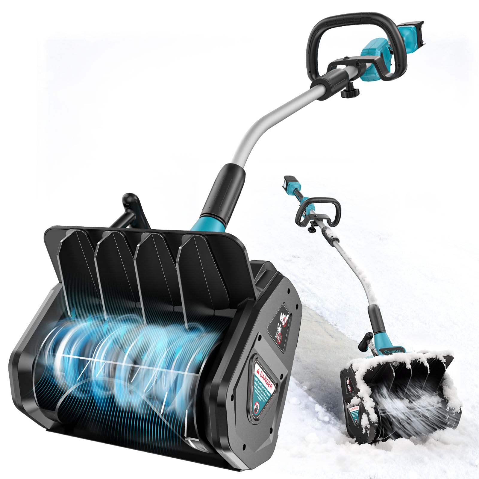 Ecarke Fraise à Neige sans Fil Compatible Makita 18V, Moteur Brushless 1000W, Hauteur 20 cm, Largeur 33,5 cm
