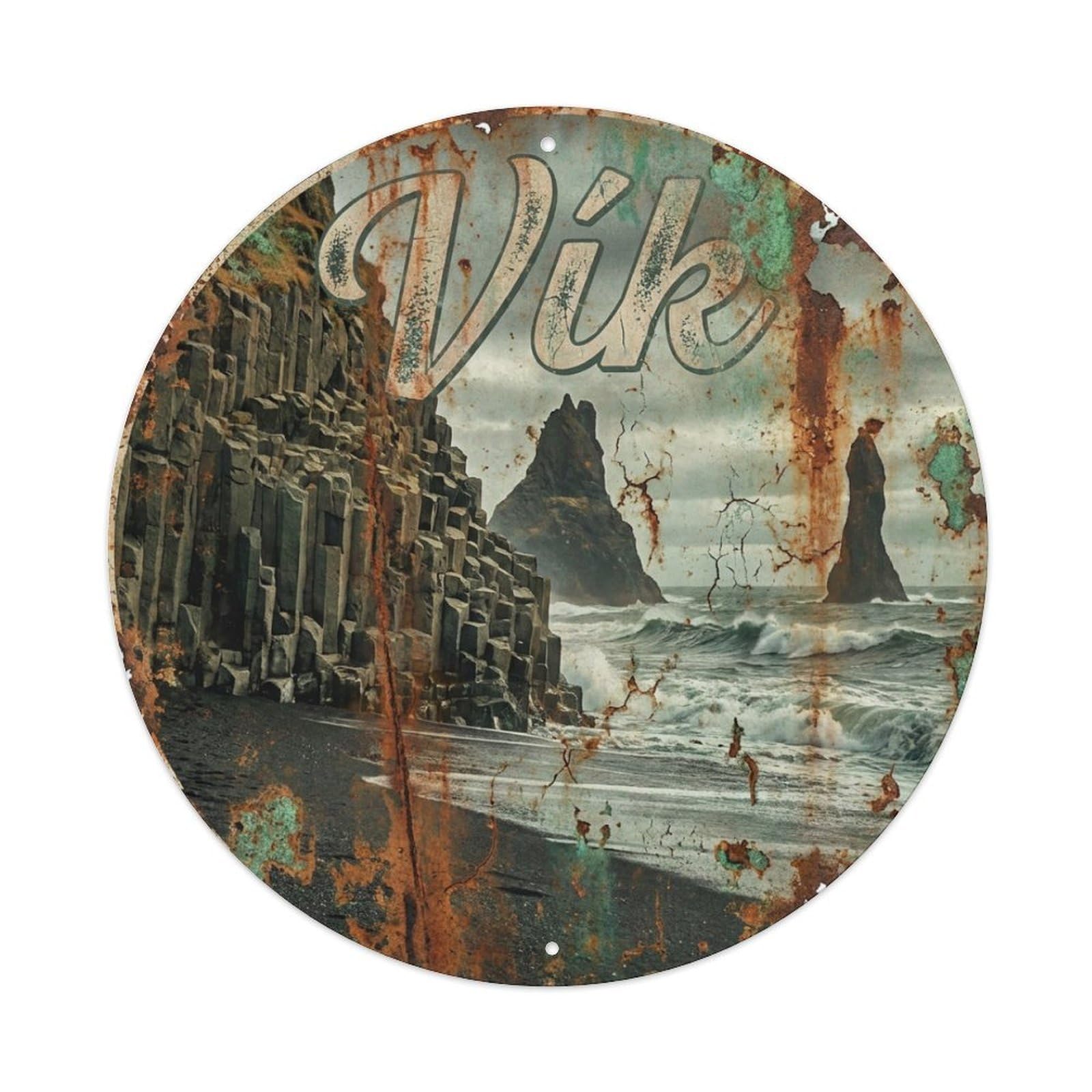 Galvaxio Style Iceland Vintage Travel Vik 1 Metal Tin Sign