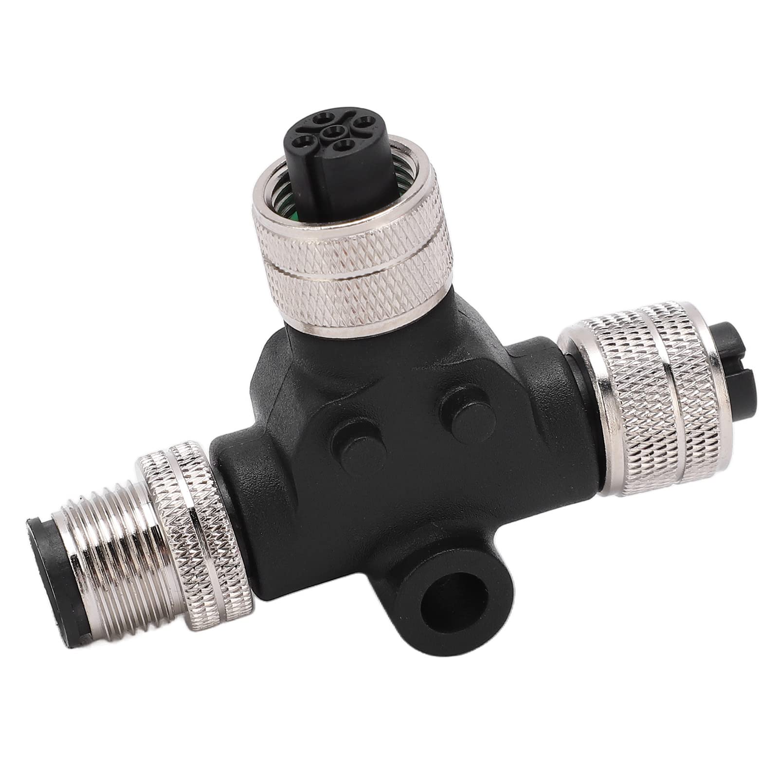 Aqxreight Abzweig-T-Stück für NMEA 2000, M12-Schraubgewinde, 5 Zinken, IP67, Wasserdicht, für Lowrance-Netzwerk
