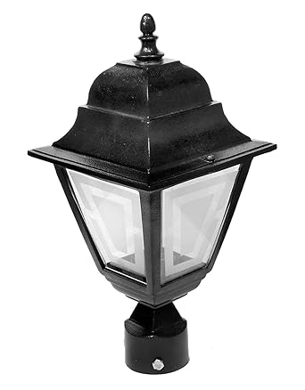 DecoLight Aluminum Cast Weatherproof Outdoor Gate/Pillar/Garden light (Black, Single, B22)