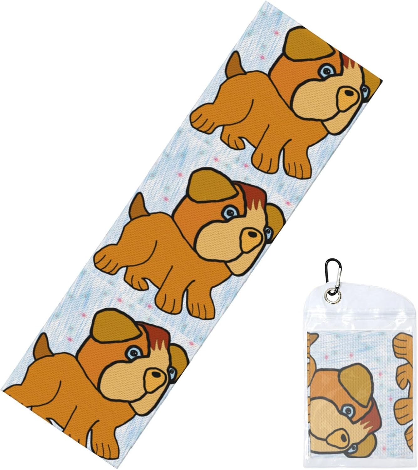 Chilled Sports Towel 12×40 in Ice Towel Soft Breathable Chilly Towel for Yoga Sport Running Gym Workout Fitness Cartoon Pug Picture