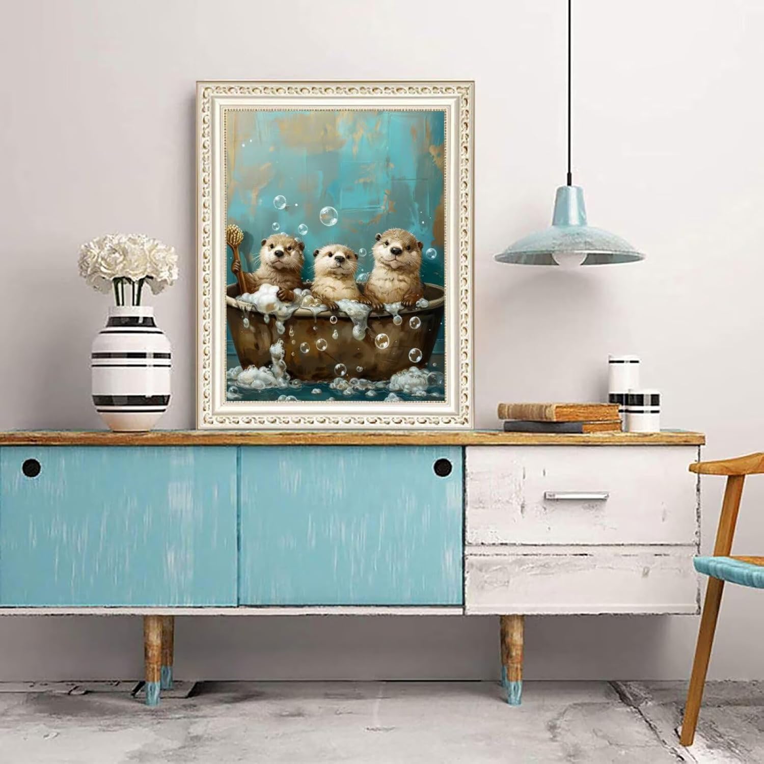 TURGF 5D Wolf Diamond Painting, 20x20 inch Round Full Drill Diamond Art Kit for Adult Beginners, DIY Setting Sun Round Full Drill Diamond Painting Gem Art for Home Wall Decor Gift.