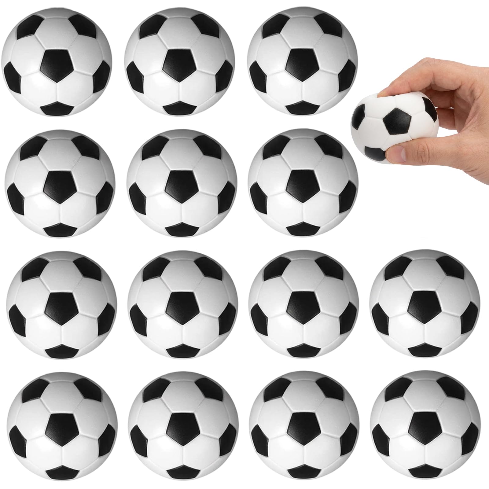 14 PCS Football Squishy,4cm Mini Football Squishy Stress Balls, Small Football Squeeze Fidget Tools, Fun Stress Emotion Relief Sensory Tools, Football Party Bags Fillers Party IFavors