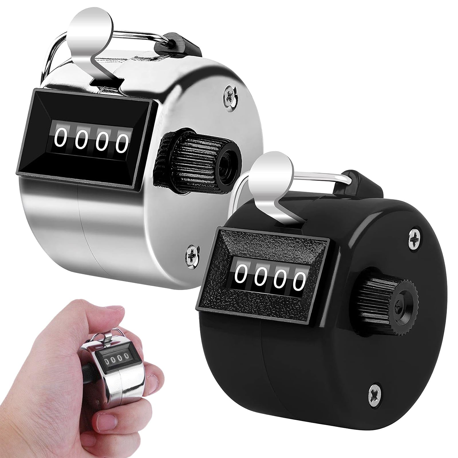 2 Piezas Contador Manual de 4 Dígito, Contador Analógico, Handzähler Elektronischer