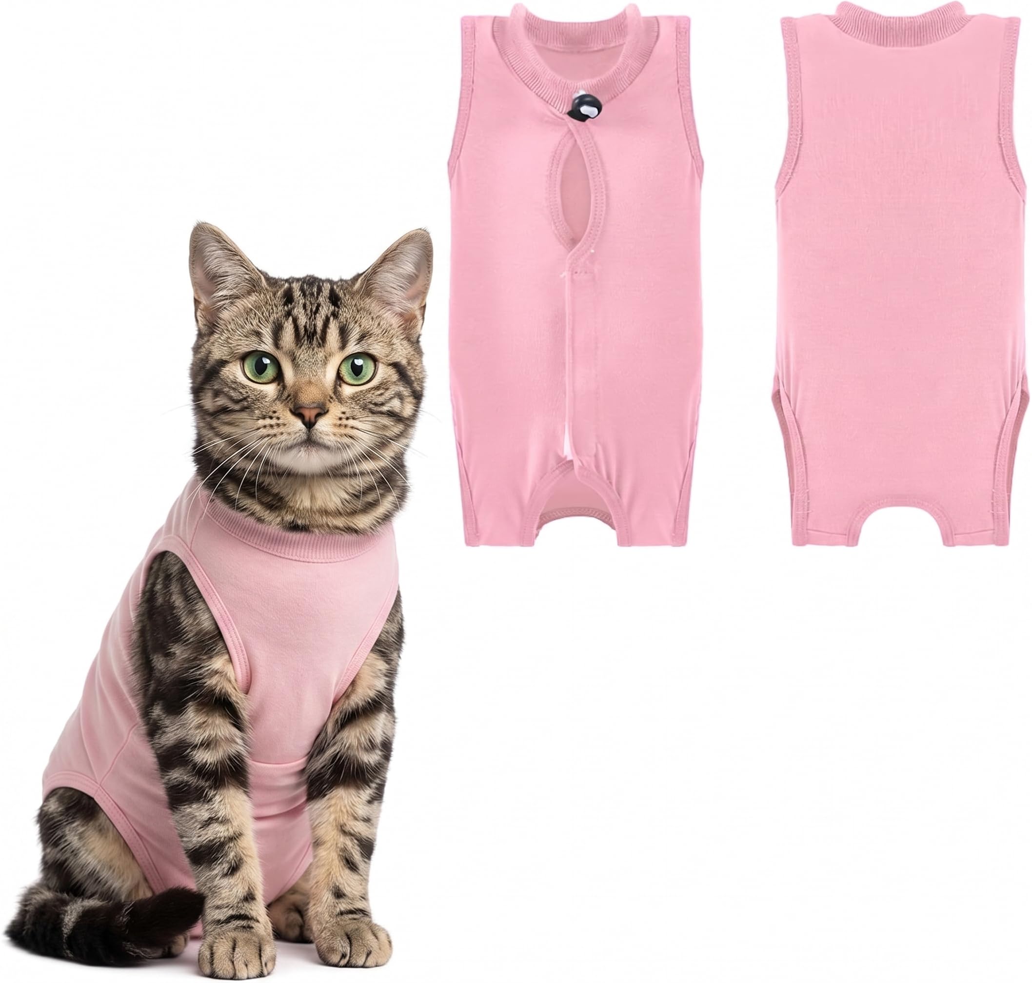 Cat Recovery Post Surgery Suit Kitten Onesie, Breathable Cat Post After Surgery Vest for Spay Neuter, Female Surgical Recovery Onesie, Anti Licking Wound Protection Cat Clothing (M)