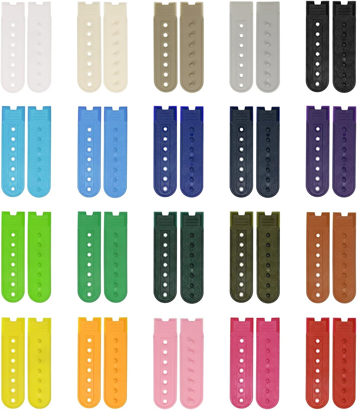 Snapback Strap Cover 20Pairs 7Holes Replacement Fasteners Buckle Extender Baseball Cap Cowboy Hat Snap Strap Clip