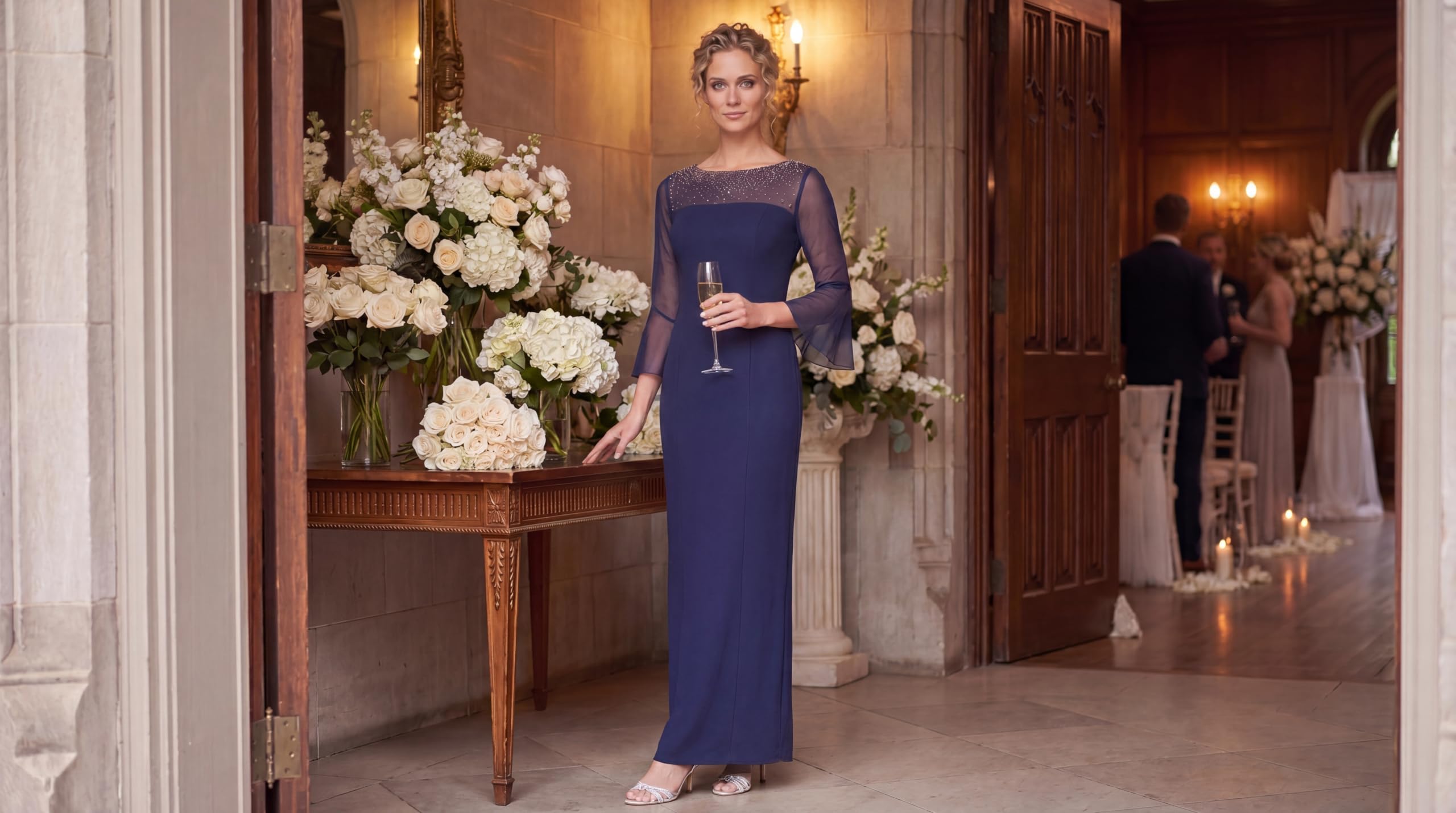 Alex Evenings Short Shift Cocktail Dress with Embellished Illusion Detail, Wedding Guest (Petite and Regular Sizes) Vestido de cóctel Mujer