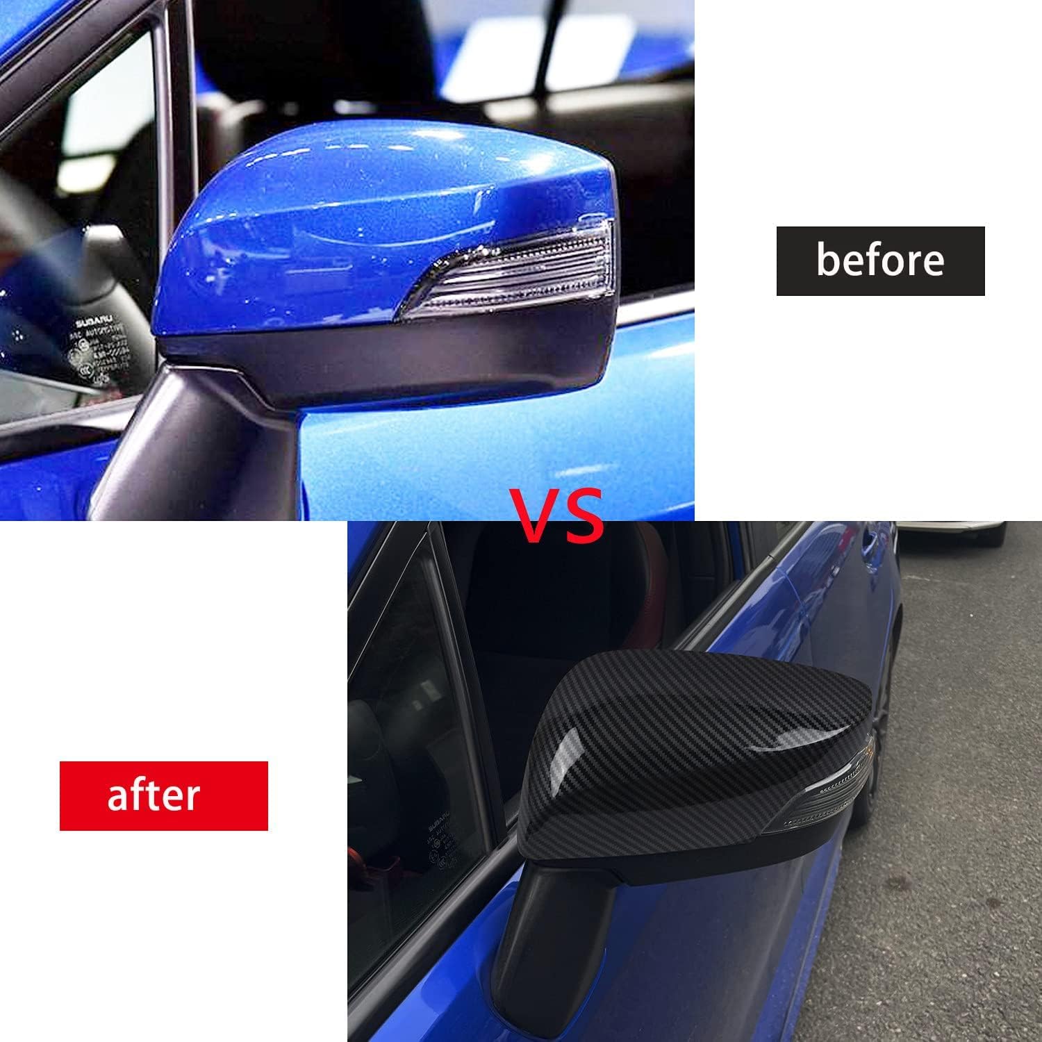 Car Accessories for Subaru WRX STI 2015 2016 2017 2018 2019 2020 2021 Carbon Fiber Color Car Side Review Mirror Guard Cover Caps Trims ABS