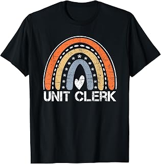 Unit Clerk Funny Job Title Worker Vintage Rainbow Unit Clerk T-Shirt