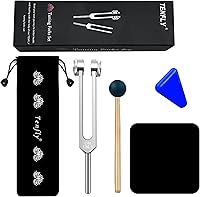 Vista 11 de 128 Hz Pesos de Horquilla de Afinación de Aluminio Grado Clínico Nervio/Sensorial con Martillo de Silicona Negra, Paño de Limpieza y Estuche