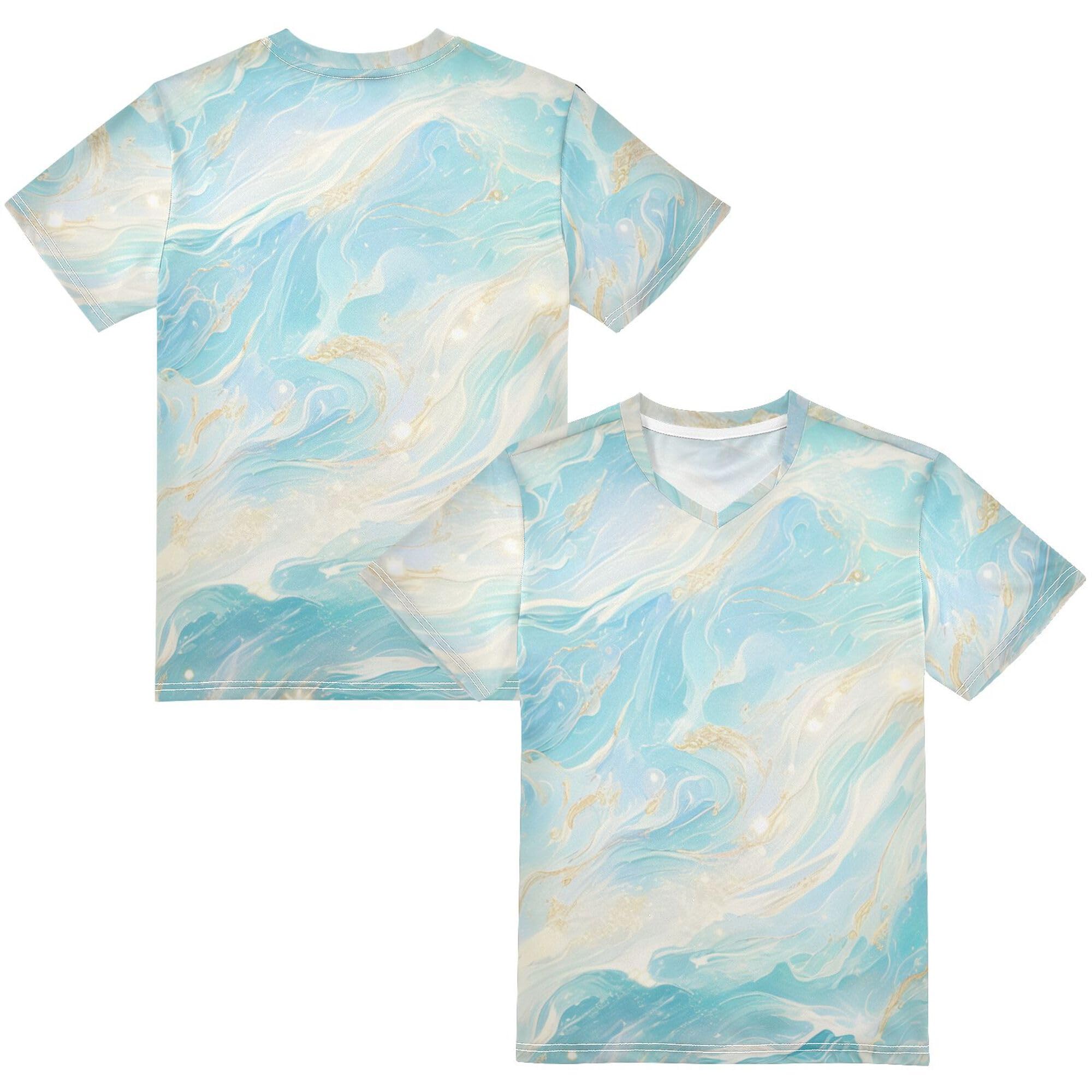 Kids Short Sleeve T-Shirt Tops Cool Lightweight White Teal Red Sports Clothes for Kids Teenagers