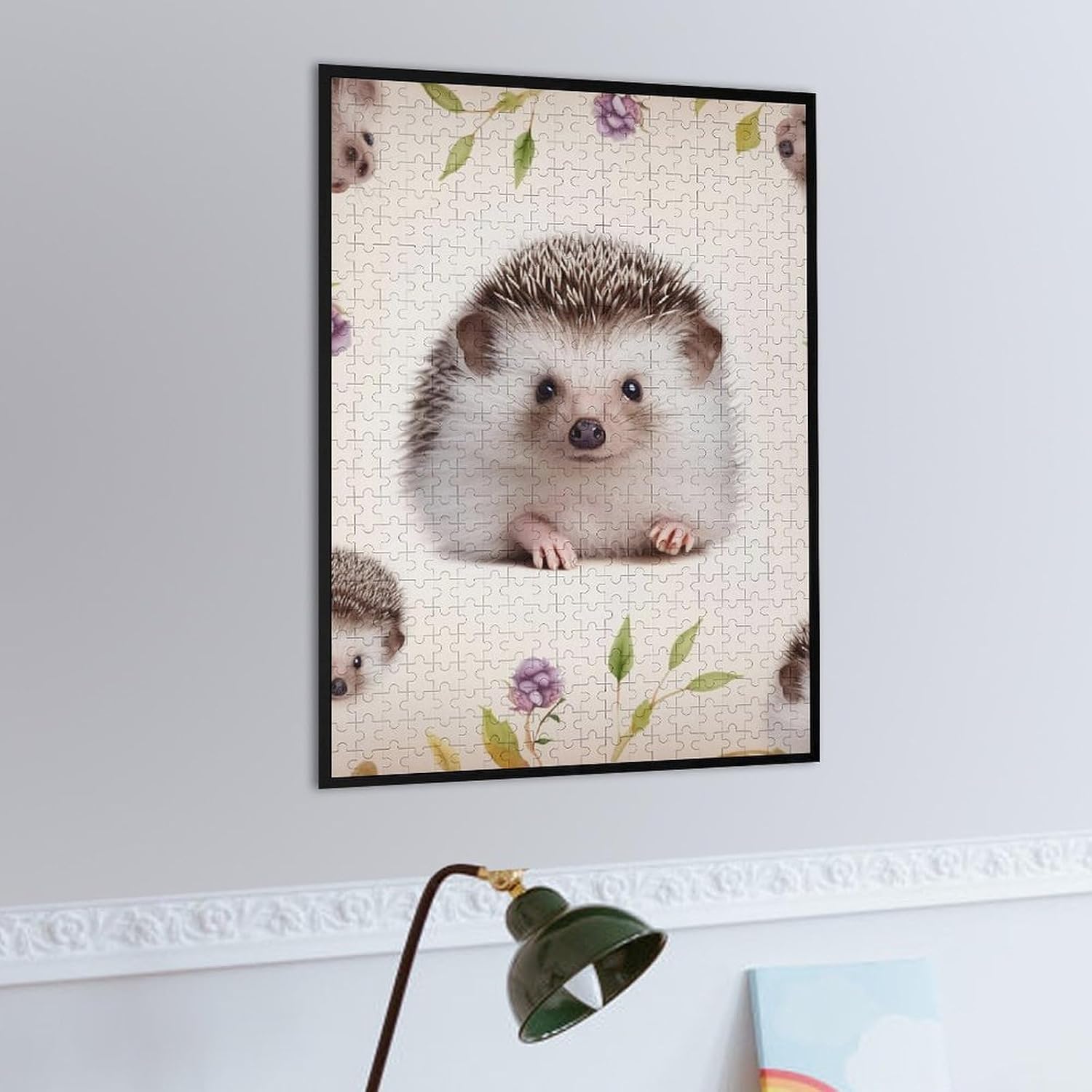 Cute Baby Hedgehog Wooden Puzzle for Adults, Beginner Jigsaw Puzzles image 4