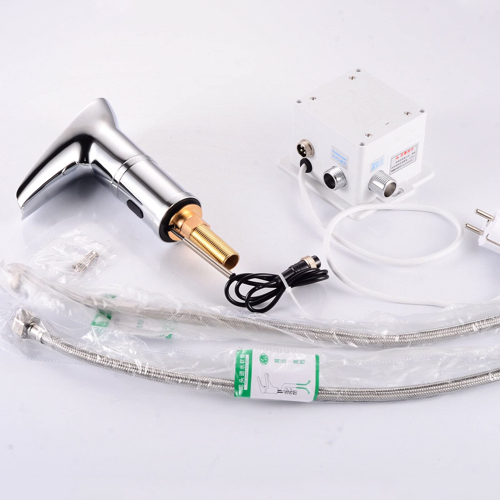 Rubinetti Con Sensore Per Miscelatore A Cascata Per Lavabo Rubinetto Per Lavabo Da Bagno Nero Rubinetti Per Lavabo Alto, Rubinetto Per Acqua Fredda